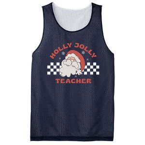 Christmas Teacher Santa Holly Xmas Jolly Teacher Christmas Mesh Reversible Basketball Jersey Tank