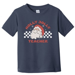 Christmas Teacher Santa Holly Xmas Jolly Teacher Christmas Toddler T-Shirt