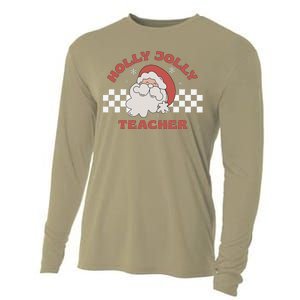 Christmas Teacher Santa Holly Xmas Jolly Teacher Christmas Cooling Performance Long Sleeve Crew