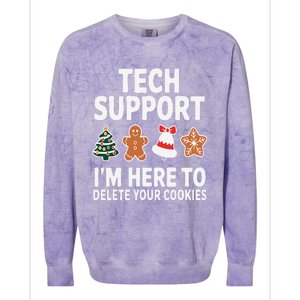 Christmas Tech Support Here To Delete Cookies Xmas Colorblast Crewneck Sweatshirt