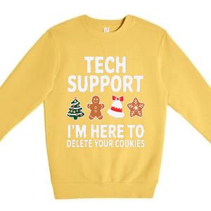 Christmas Tech Support Here To Delete Cookies Xmas Premium Crewneck Sweatshirt