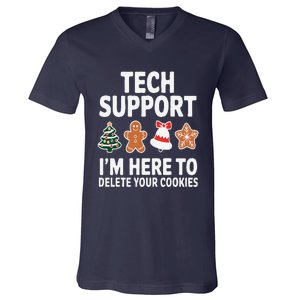 Christmas Tech Support Here To Delete Cookies Xmas V-Neck T-Shirt