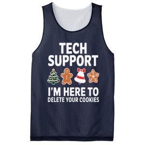 Christmas Tech Support Here To Delete Cookies Xmas Mesh Reversible Basketball Jersey Tank