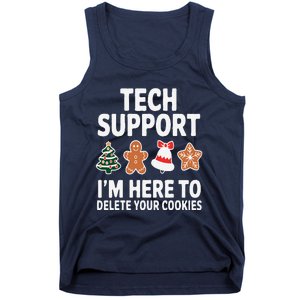 Christmas Tech Support Here To Delete Cookies Xmas Tank Top