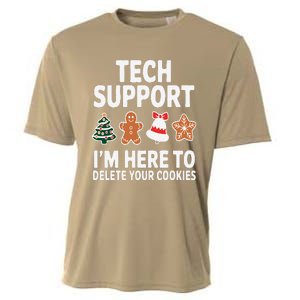 Christmas Tech Support Here To Delete Cookies Xmas Cooling Performance Crew T-Shirt