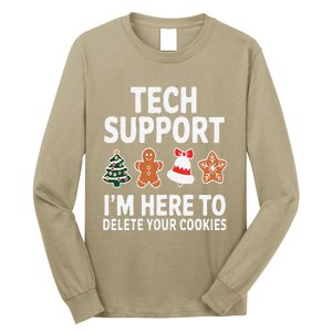 Christmas Tech Support Here To Delete Cookies Xmas Long Sleeve Shirt