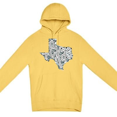 Camouflage Texas State Logo Premium Pullover Hoodie