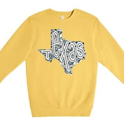 Camouflage Texas State Logo Premium Crewneck Sweatshirt