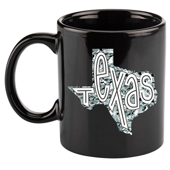 Camouflage Texas State Logo 11oz C Handle Ceramic Mug