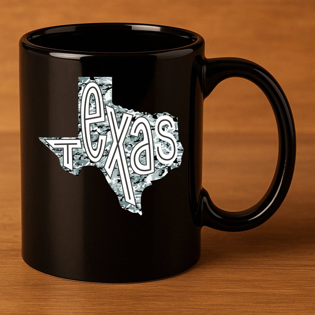 Camouflage Texas State Logo 11oz C Handle Ceramic Mug