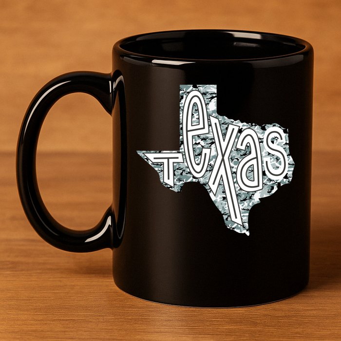 Camouflage Texas State Logo 11oz C Handle Ceramic Mug