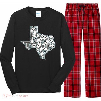 Camouflage Texas State Logo Long Sleeve Pajama Set