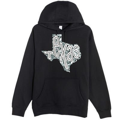 Camouflage Texas State Logo Premium Pullover Hoodie