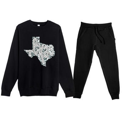 Camouflage Texas State Logo Premium Crewneck Sweatsuit Set