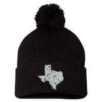 Camouflage Texas State Logo Pom Pom 12in Knit Beanie