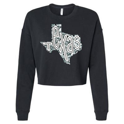 Camouflage Texas State Logo Cropped Pullover Crew