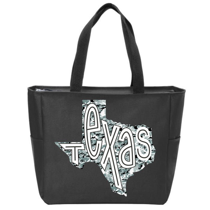 Camouflage Texas State Logo Zip Tote Bag