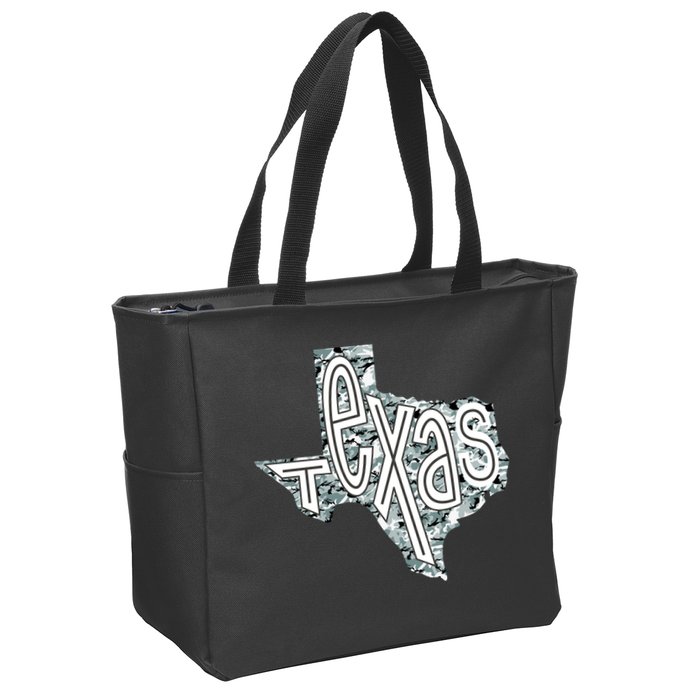 Camouflage Texas State Logo Zip Tote Bag