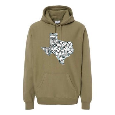 Camouflage Texas State Logo Premium Hoodie