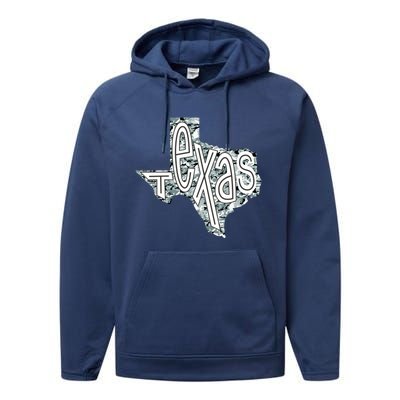 Camouflage Texas State Logo Performance Fleece Hoodie