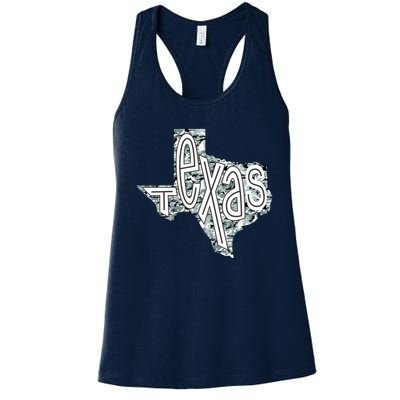 Camouflage Texas State Logo Women's Racerback Tank