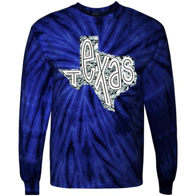 Camouflage Texas State Logo Tie-Dye Long Sleeve Shirt