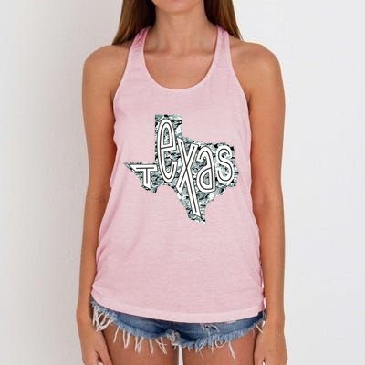 Camouflage Texas State Logo Women's Knotted Racerback Tank