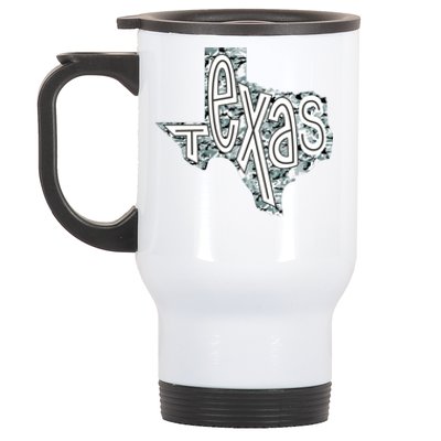 Camouflage Texas State Logo Stainless Steel Travel Mug