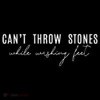 Cant Throw Stones While Washing Feet Drawstring Bag