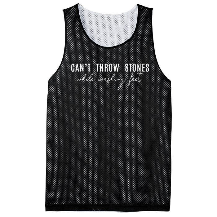 Cant Throw Stones While Washing Feet Mesh Reversible Basketball Jersey Tank