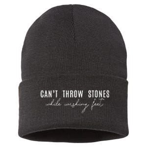 Cant Throw Stones While Washing Feet Sustainable Knit Beanie