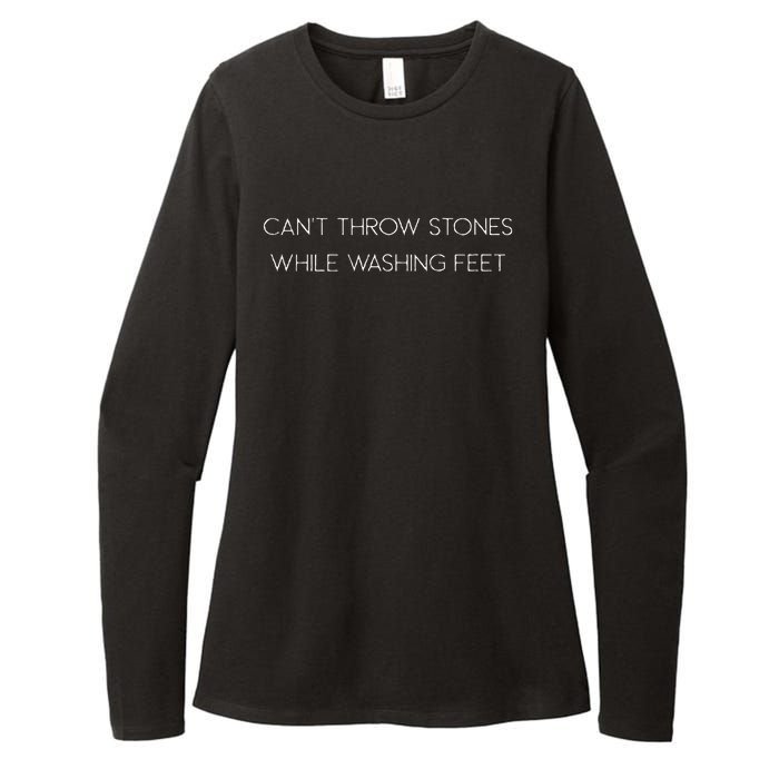 Cant Throw Stones While Washing Feet Womens CVC Long Sleeve Shirt