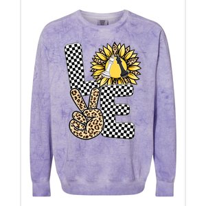 Chess T Shirts Love Chessboard Leopard Sunflower Graphic Plus Size Colorblast Crewneck Sweatshirt