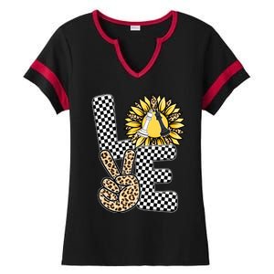 Chess T Shirts Love Chessboard Leopard Sunflower Graphic Plus Size Ladies Halftime Notch Neck Tee