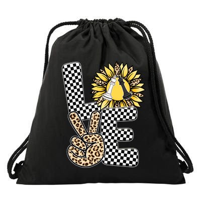 Chess T Shirts Love Chessboard Leopard Sunflower Graphic Plus Size Drawstring Bag