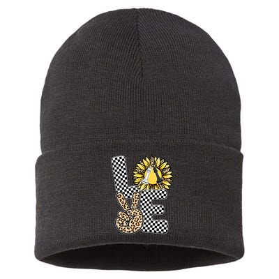 Chess T Shirts Love Chessboard Leopard Sunflower Graphic Plus Size Sustainable Knit Beanie