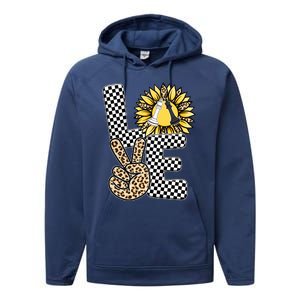 Chess T Shirts Love Chessboard Leopard Sunflower Graphic Plus Size Performance Fleece Hoodie