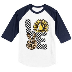 Chess T Shirts Love Chessboard Leopard Sunflower Graphic Plus Size Baseball Sleeve Shirt