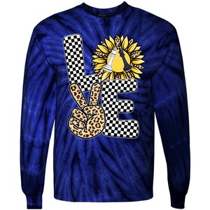 Chess T Shirts Love Chessboard Leopard Sunflower Graphic Plus Size Tie-Dye Long Sleeve Shirt