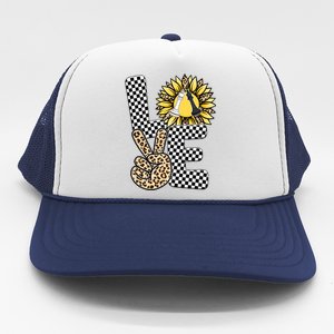 Chess T Shirts Love Chessboard Leopard Sunflower Graphic Plus Size Trucker Hat