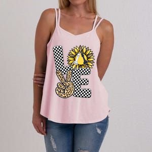 Chess T Shirts Love Chessboard Leopard Sunflower Graphic Plus Size Women's Strappy Tank