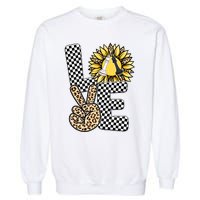 Chess T Shirts Love Chessboard Leopard Sunflower Graphic Plus Size Garment-Dyed Sweatshirt