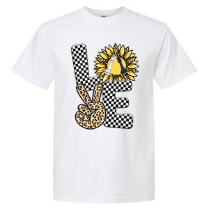 Chess T Shirts Love Chessboard Leopard Sunflower Graphic Plus Size Garment-Dyed Heavyweight T-Shirt