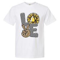 Chess T Shirts Love Chessboard Leopard Sunflower Graphic Plus Size Garment-Dyed Heavyweight T-Shirt