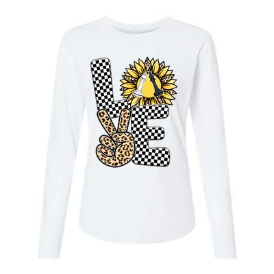 Chess T Shirts Love Chessboard Leopard Sunflower Graphic Plus Size Womens Cotton Relaxed Long Sleeve T-Shirt