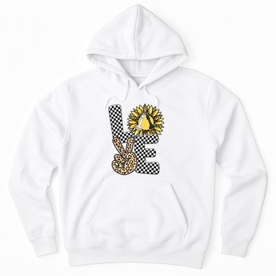 Chess T Shirts Love Chessboard Leopard Sunflower Graphic Plus Size Hoodie