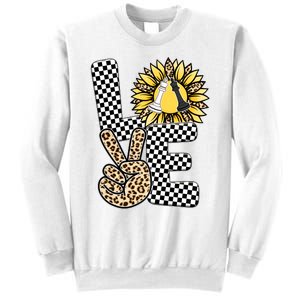 Chess T Shirts Love Chessboard Leopard Sunflower Graphic Plus Size Sweatshirt