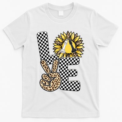 Chess T Shirts Love Chessboard Leopard Sunflower Graphic Plus Size T-Shirt