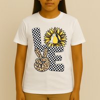 Chess T Shirts Love Chessboard Leopard Sunflower Graphic Plus Size T-Shirt