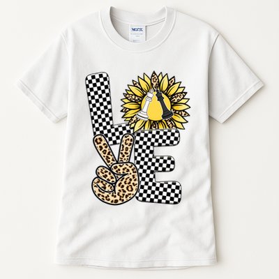 Chess T Shirts Love Chessboard Leopard Sunflower Graphic Plus Size Tall T-Shirt